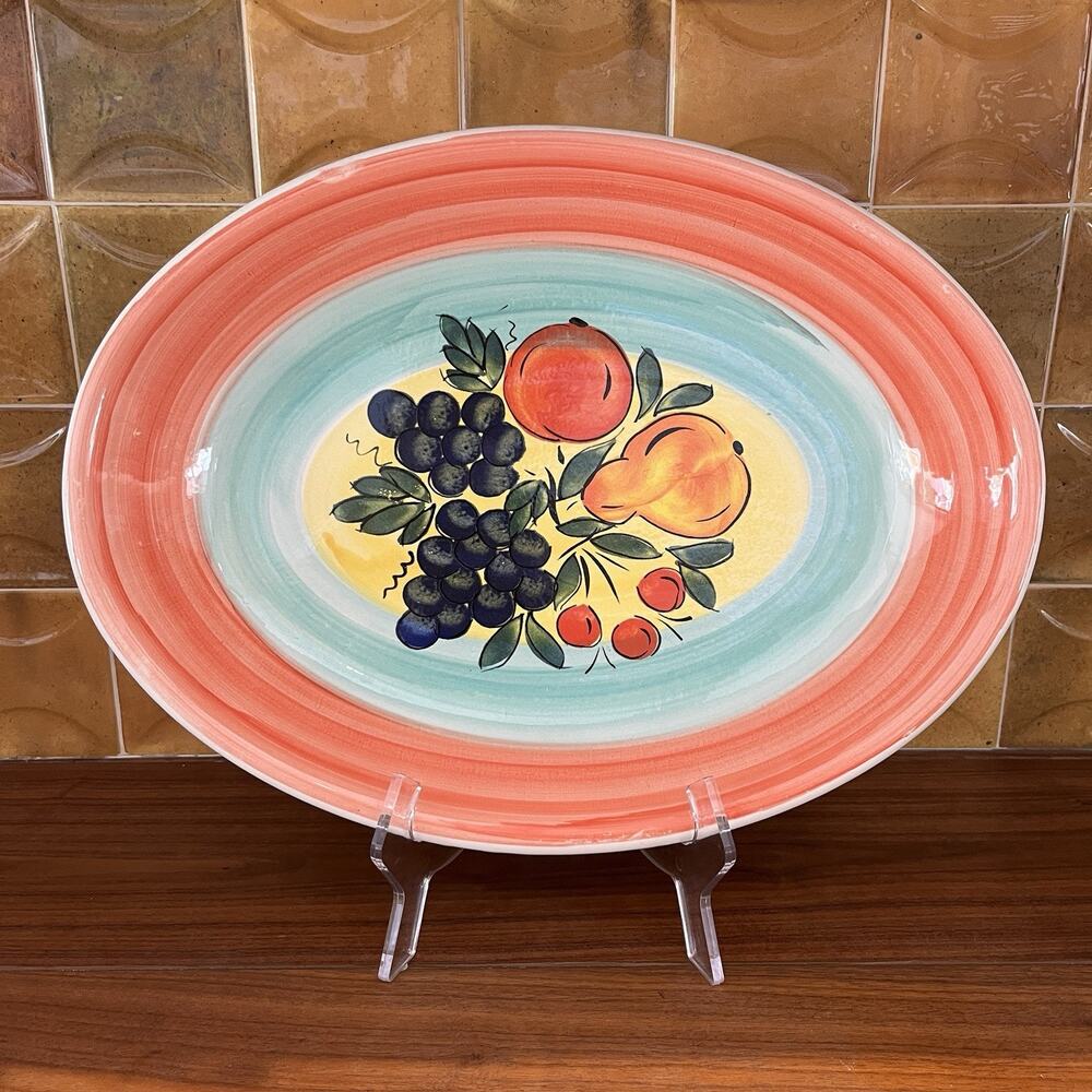 Vintage La Primula s.r.l. Fruit Medley Large Ceramic Serving Platter